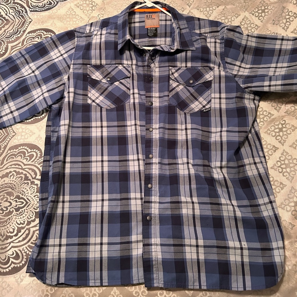 COPY - 5.11 Blue Plaid Rapid Draw Shirt
